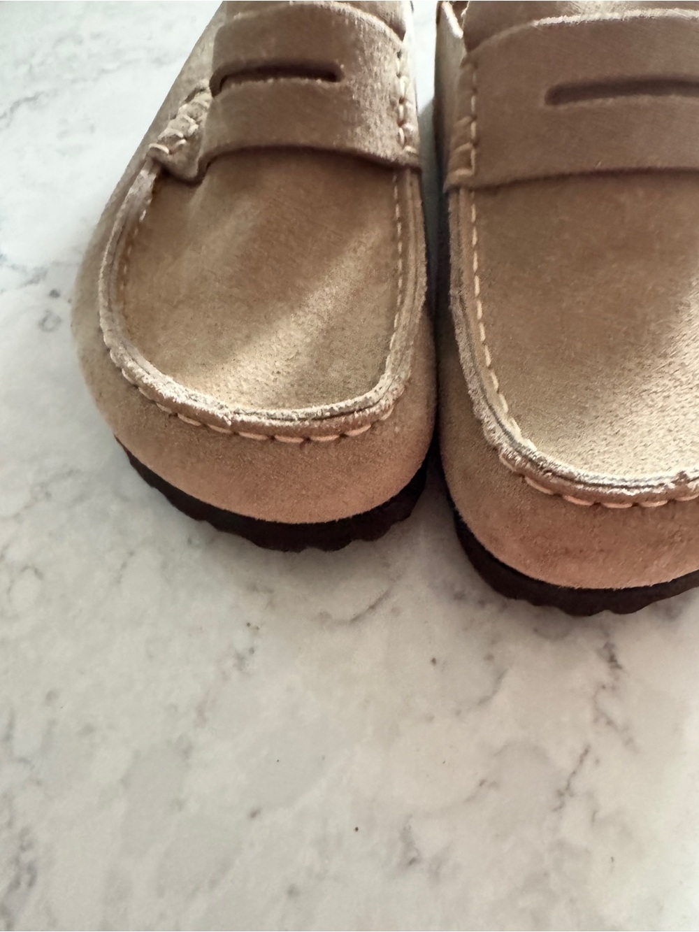 Birkenstock Footprints Taupe Suede Penny Loafers EU 39 - Picture 9 of 9